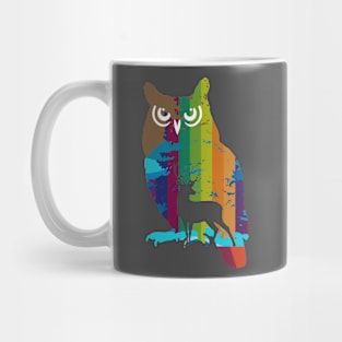 Graphic Owl with Deer Mug